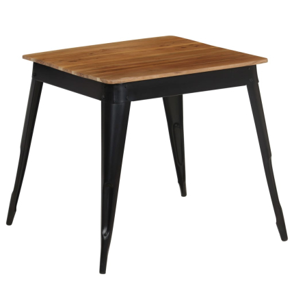 Table à manger Style Industriel en bois d'acacia massif et acier 75 x 75 x 76 cm {attributes}