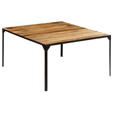 Table à manger Style Industriel en bois de manguier massif 140 x 140 x 76 cm {attributes}