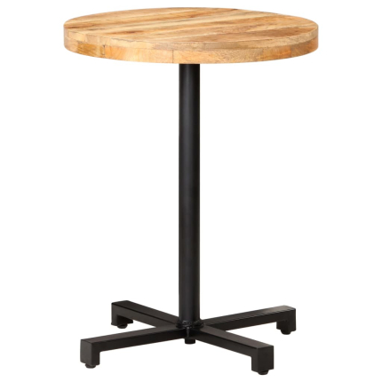 Table de bistro Style Industriel ronde en bois de manguier brut Ø 60 x 75 cm {attributes}