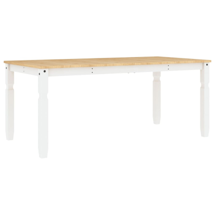 Table à manger style Campagne en bois de pin massif Blanc 180x90x75 cm {attributes}