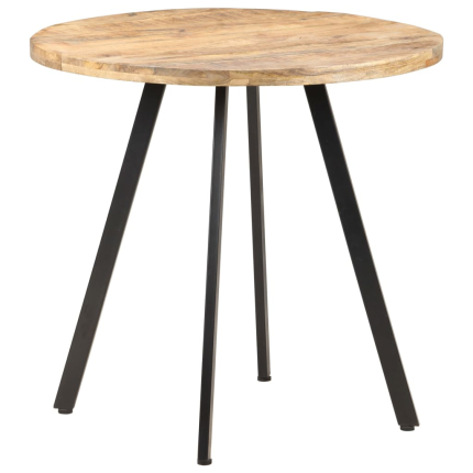 Table salle à manger Style Industriel en bois de manguier brut 80 cm {attributes}