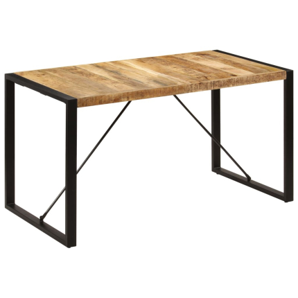 Table à manger Style Industriel en bois de manguier massif 140 x 70 x 75 cm {attributes}