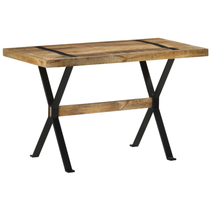 Table à manger Style Industriel en bois de manguier brut 120 x 60 x 76 cm {attributes}