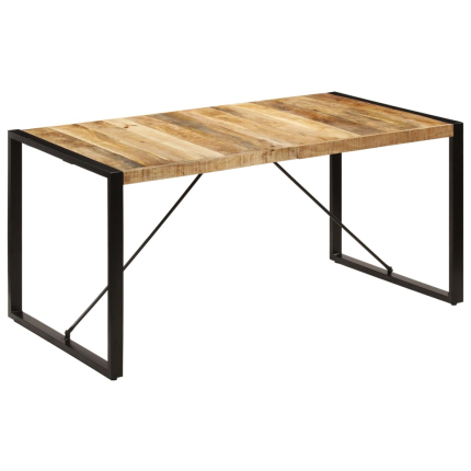 Table à manger Style Industriel en bois de manguier massif 160 x 80 x 75 cm {attributes}