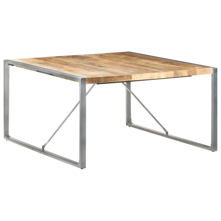 Table à manger Style Industriel en bois de manguier brut 140x140x75 cm {attributes}