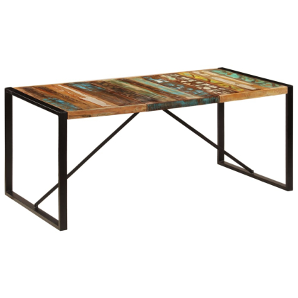 Table salle à manger Style Industriel en bois de pin massif Multicolore 180 x 90 x 75 cm {attributes}