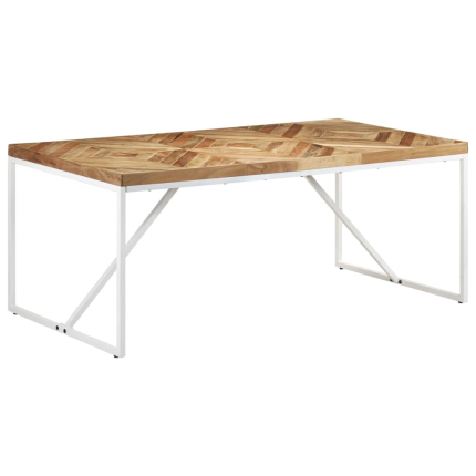 Table à manger Style Industriel en bois massif d'acacia et de manguier 180 x 90 x 76 cm {attributes}