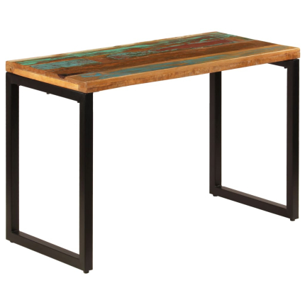 Table à manger Style Industriel en bois de récupération massif et acier 115x55x76cm {attributes}