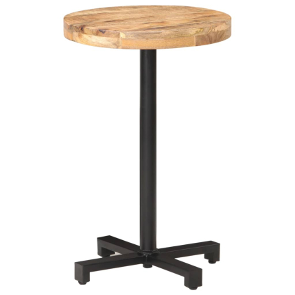 Table de bistro Style Industriel ronde en bois de manguier brut Ø 50 x 75 cm {attributes}