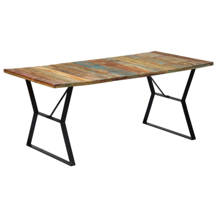 Table salle à manger Style Industriel en bois de récupération Multicolore 180 x 90 x 76 cm {attributes}