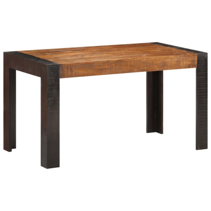 Table à manger Style Industriel en bois de manguier massif brut 140 x 70 x 76 cm {attributes}