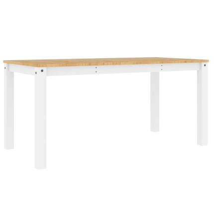 Table à manger style Campagne en bois de pin massif Blanc 160x80x75 cm {attributes}