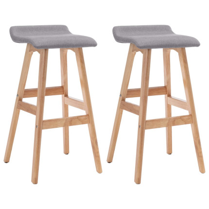 Tabourets de bar en lot de 2 en tissu Gris  