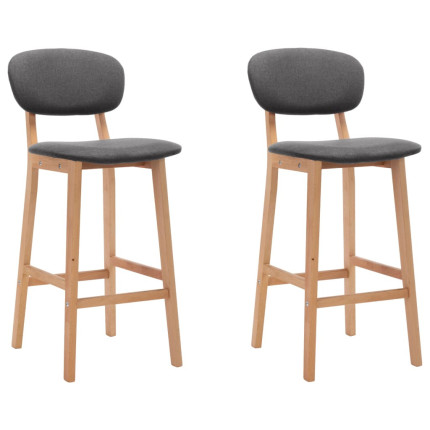 Tabourets de bar en lot de 2 en tissu Gris  