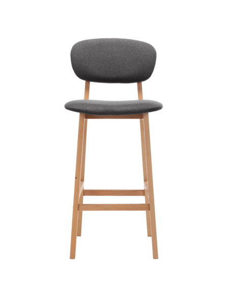 Tabourets de bar en lot de 2 en tissu Gris  